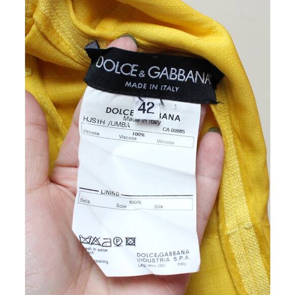 Dolce & Gabbana Bright Yellow Fringe Blazer Jacket Size 42/US 6 - Picture 6 of 6